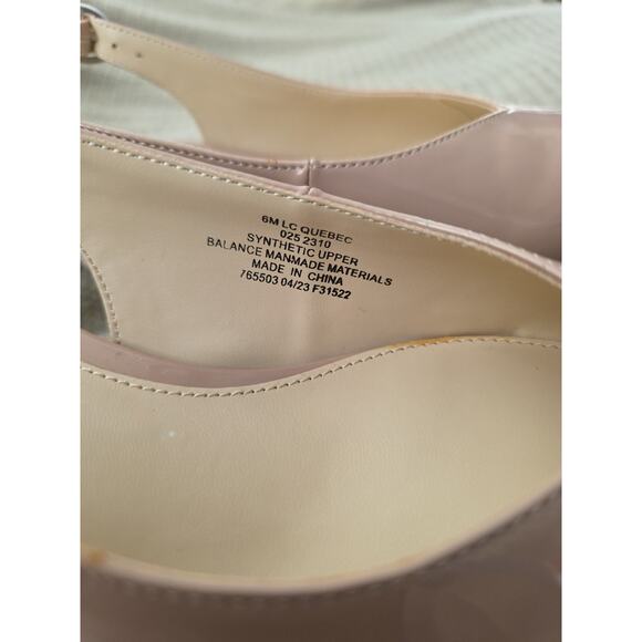 Liz Claiborne Women Quebec Nude "Patent Look" Slingback Shoes 6M Kitten Heel - Picture 2 of 6